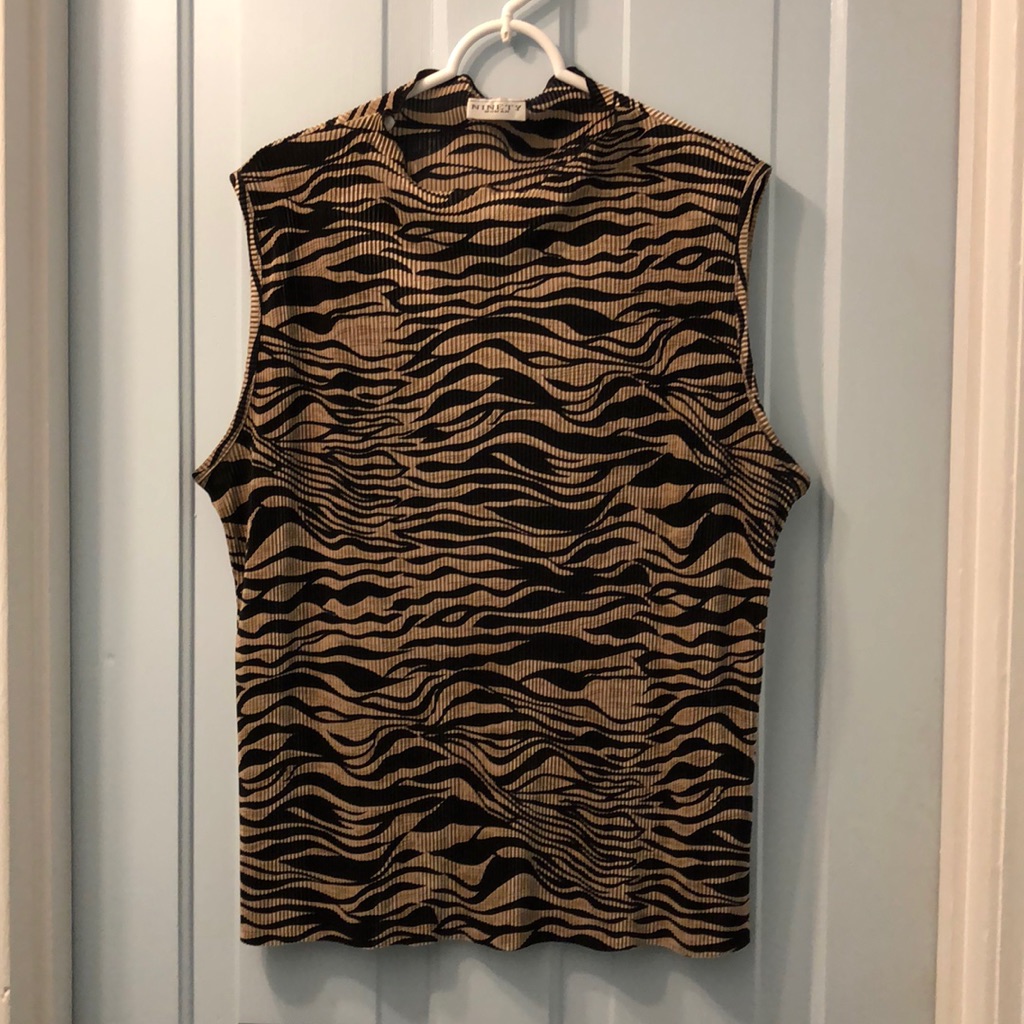 Ninety Woman Animal Print Poly Shirt 3x